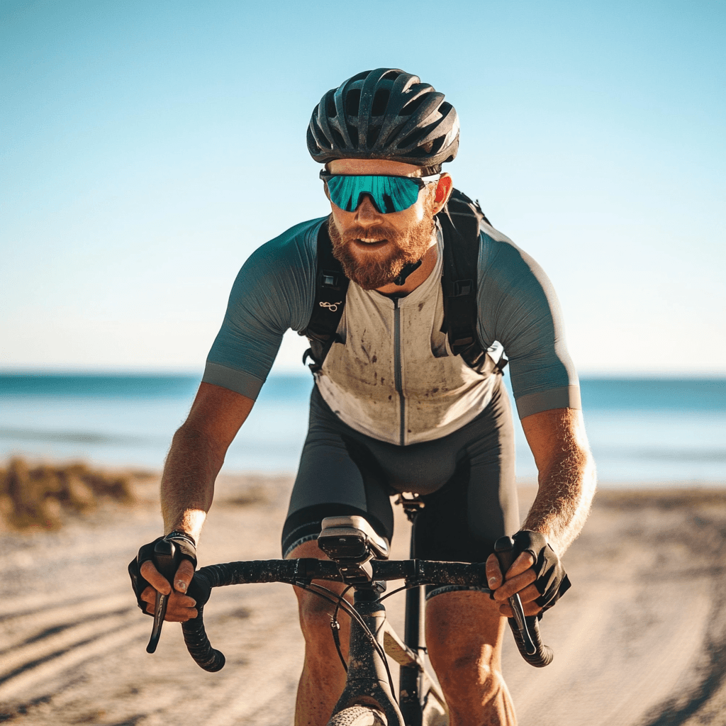 man riding a gravel bike