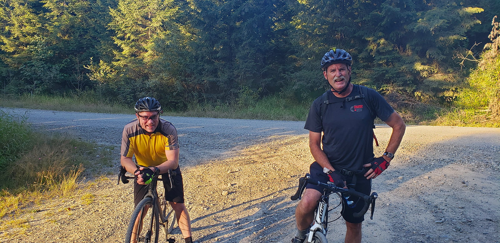 the gravel riders taking a break