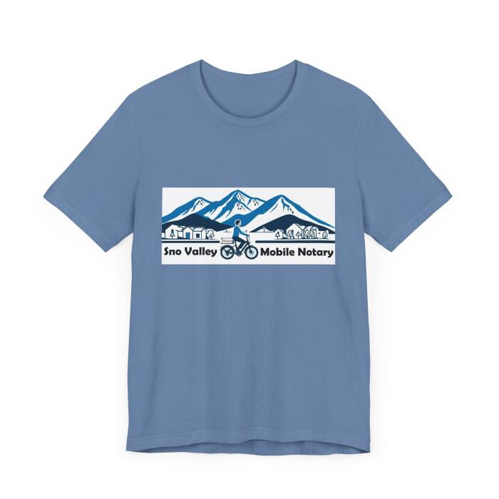 Sno Valley Mobile Notary Unisex Tee - Mountain Adventure Shirt - Image 3