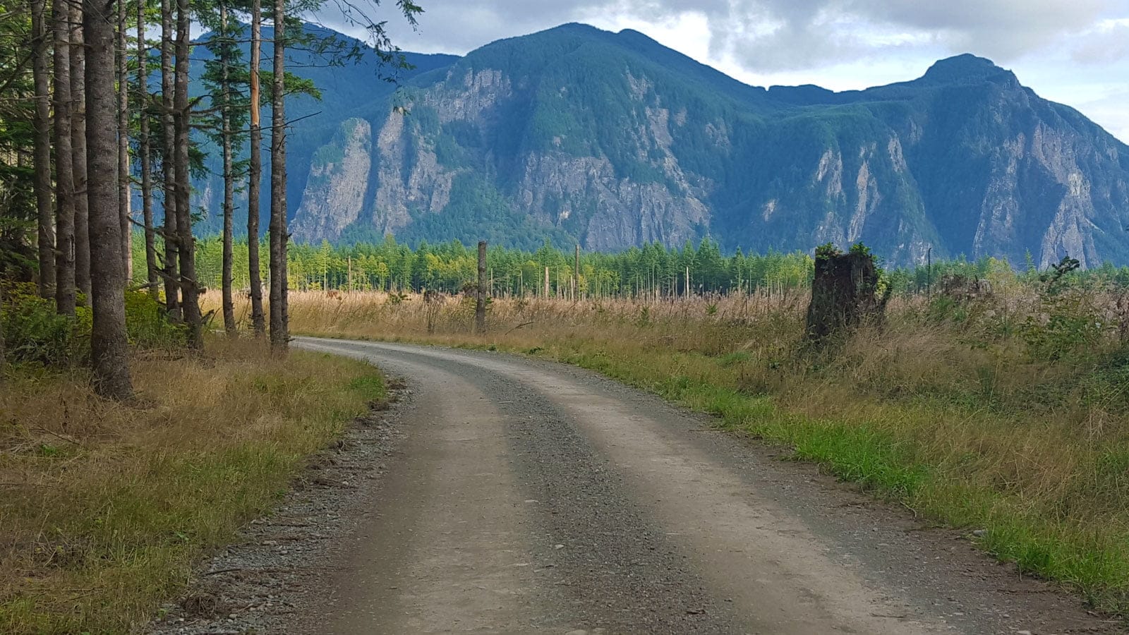 Gravel road toward Mount Si in the Cascade foothills