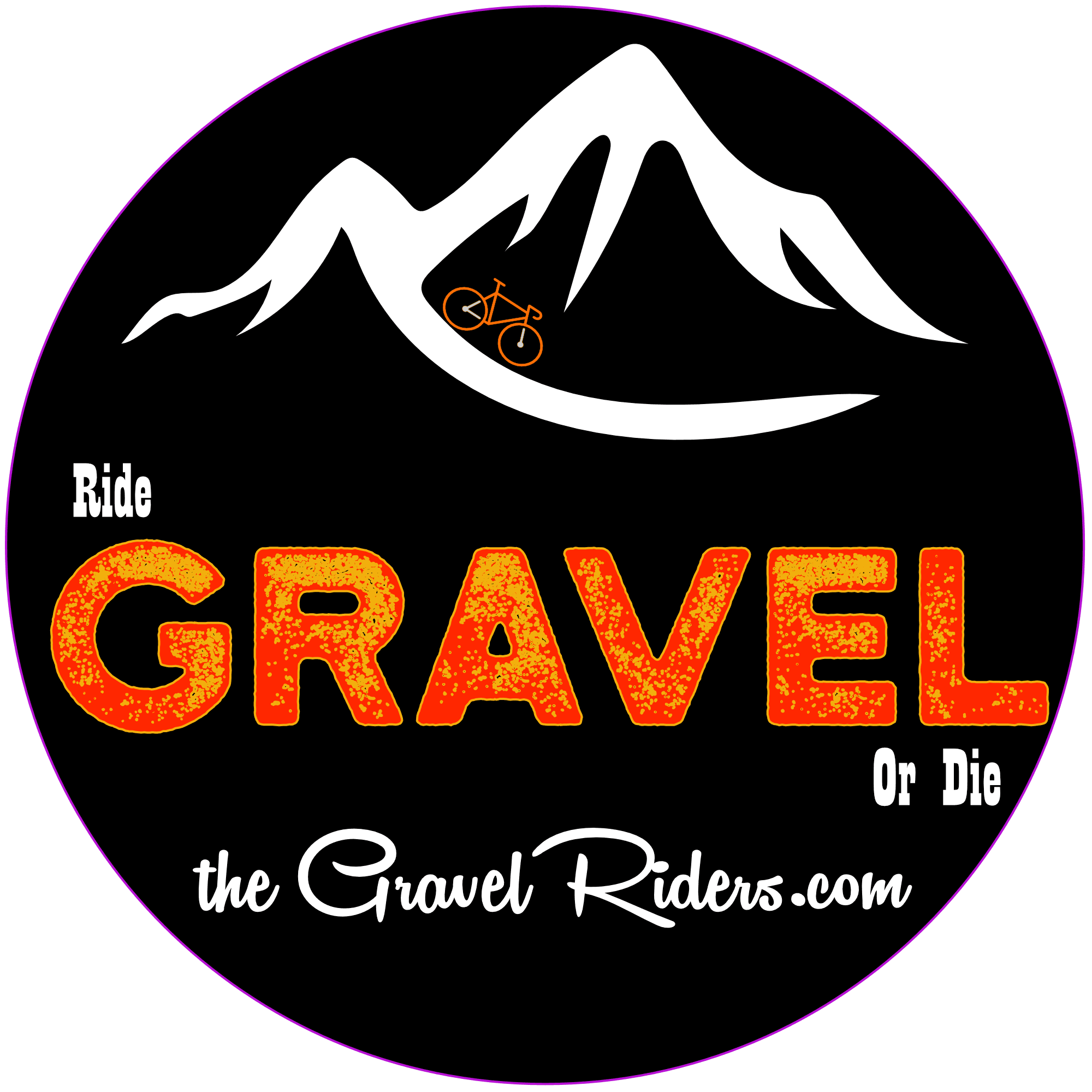 The Gravel Riders logo — Ride Gravel Or Die mountain badge