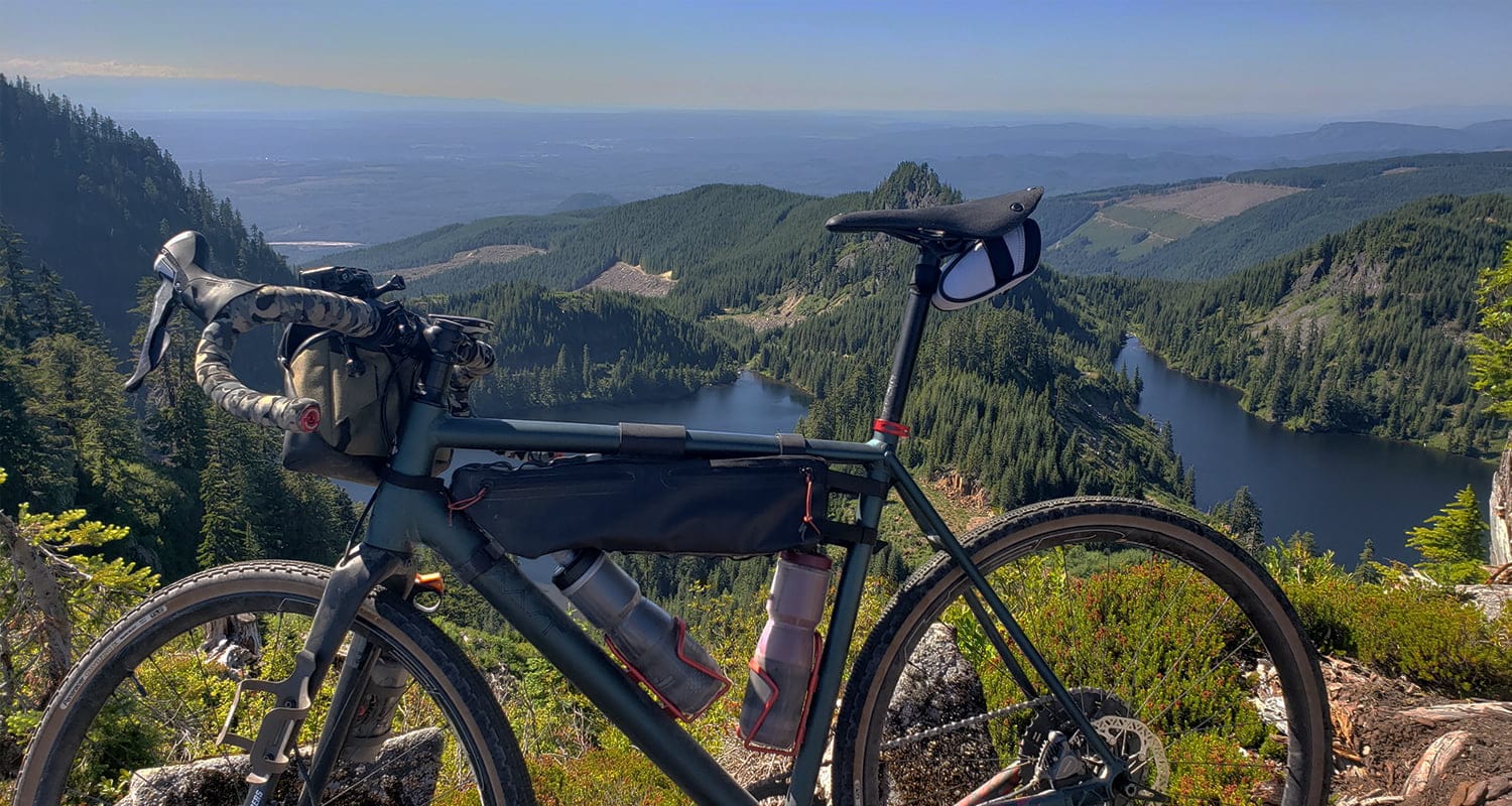Gravel road through Pacific Northwest forest