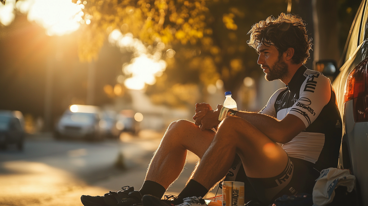 gravel rider post hard ride